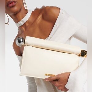 Jacquemus La Pouchette Rond Carre Leather Clutch Bag